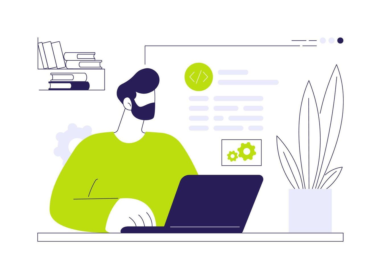 Software developer abstract concept illustration. vector