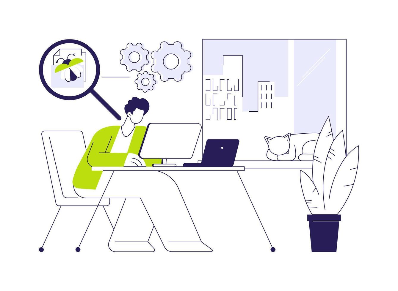 Software tester abstract concept illustration. vector