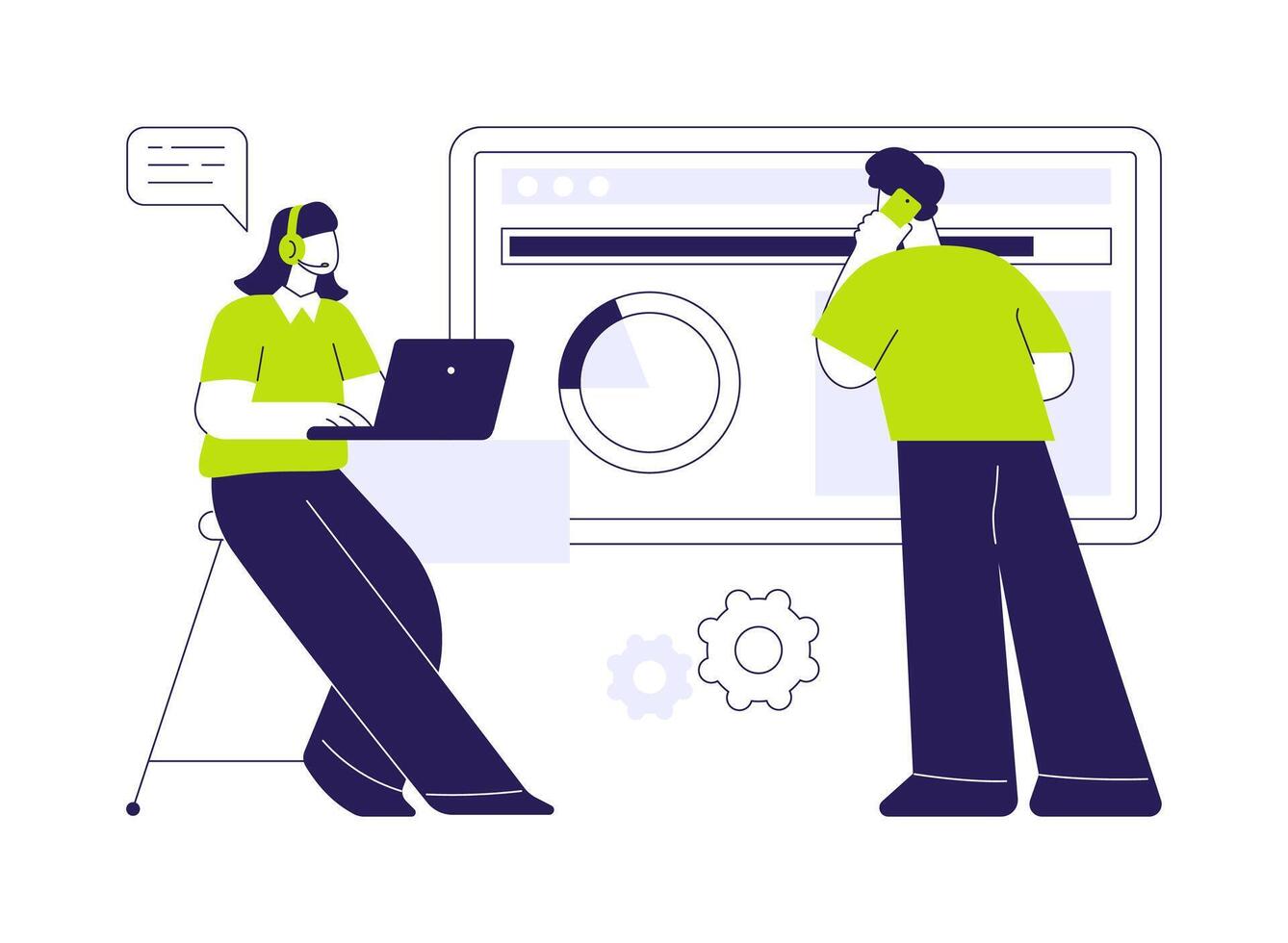 Installation assistance abstract concept illustration. vector