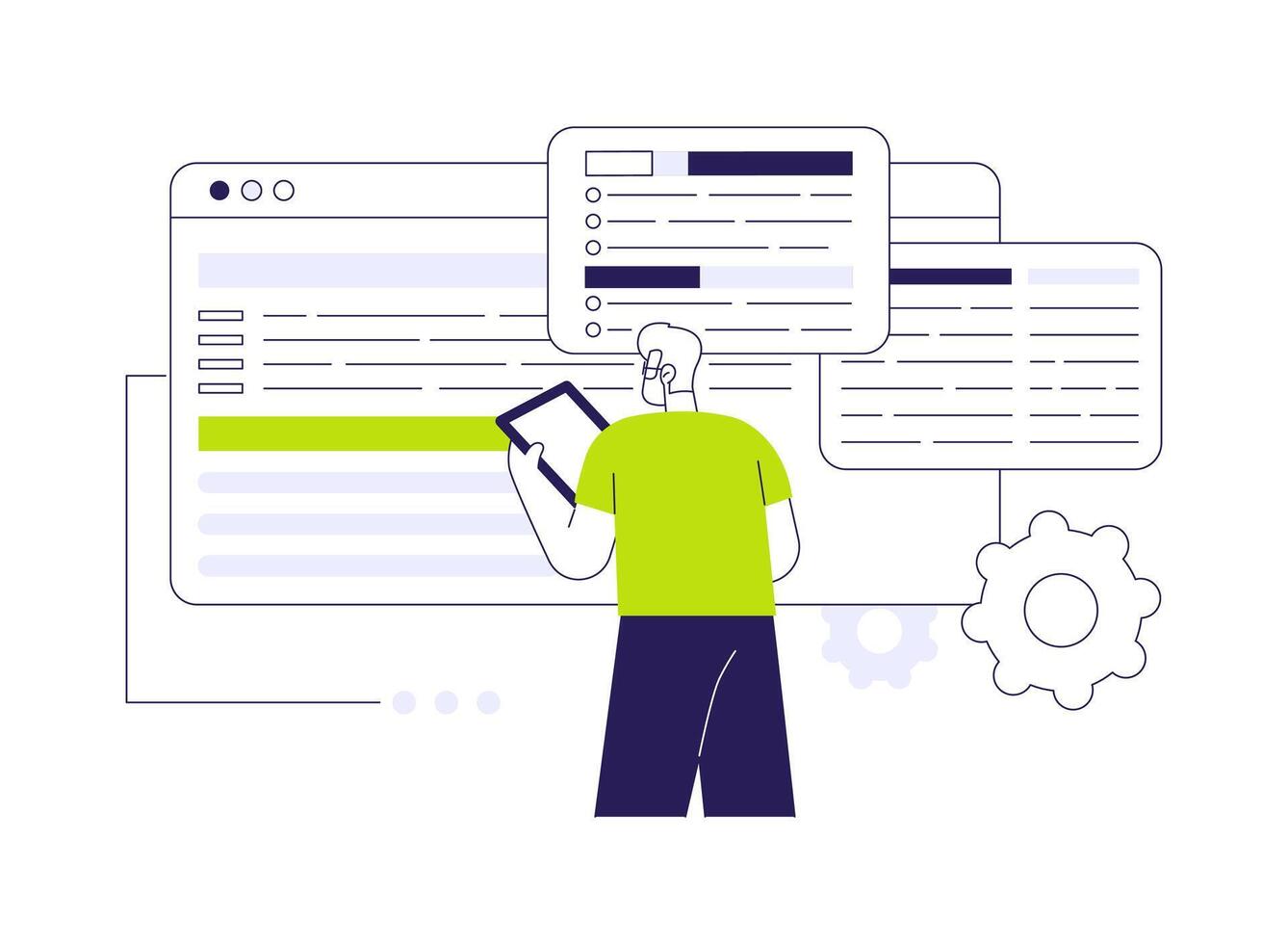 Software audit abstract concept illustration. vector