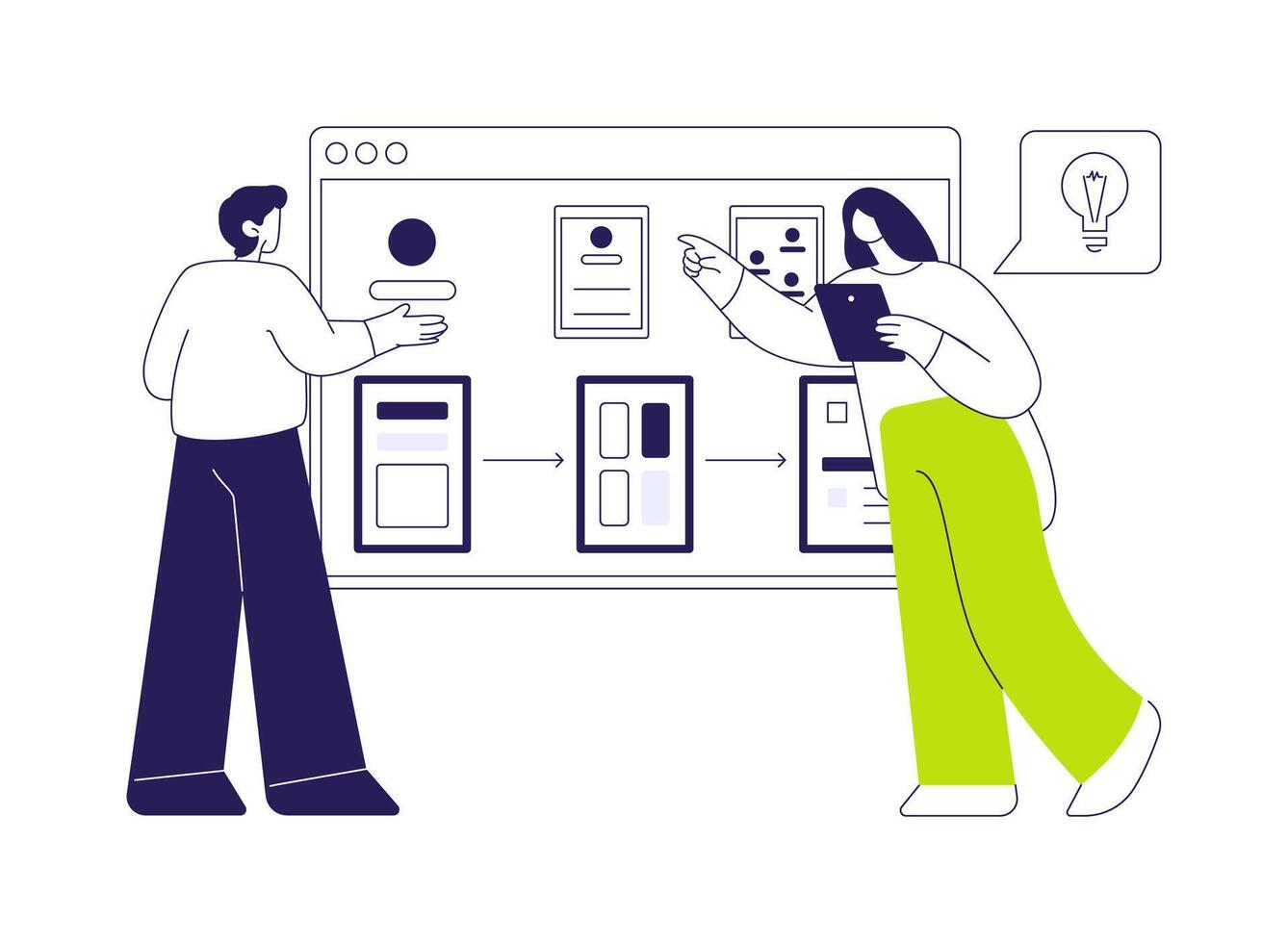 Prototype product abstract concept illustration. vector