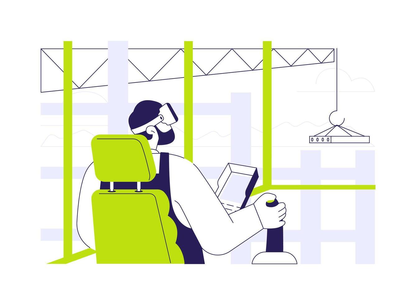 VR in construction abstract concept illustration. vector