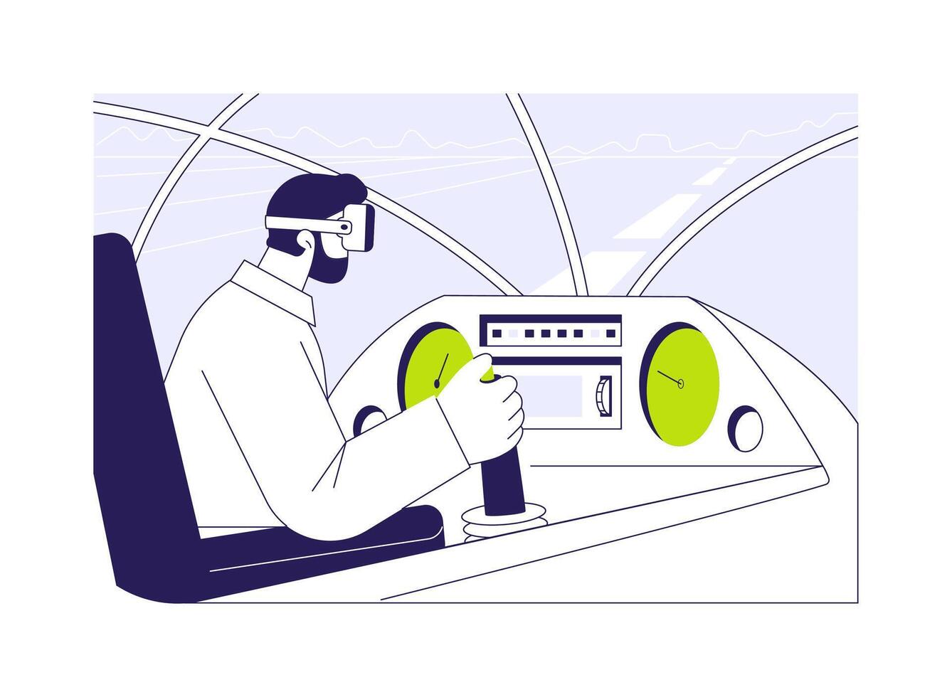 VR pilot training abstract concept illustration. vector