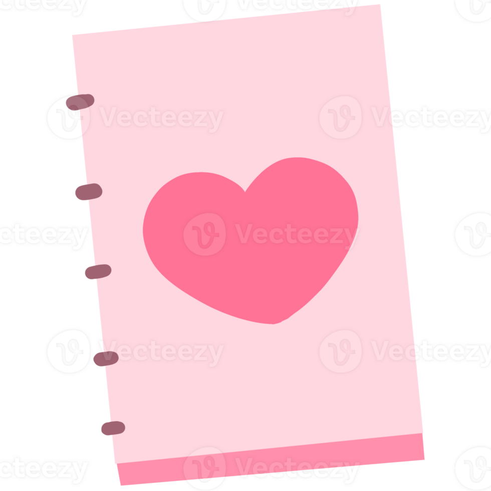 a pink notebook with a heart on it png
