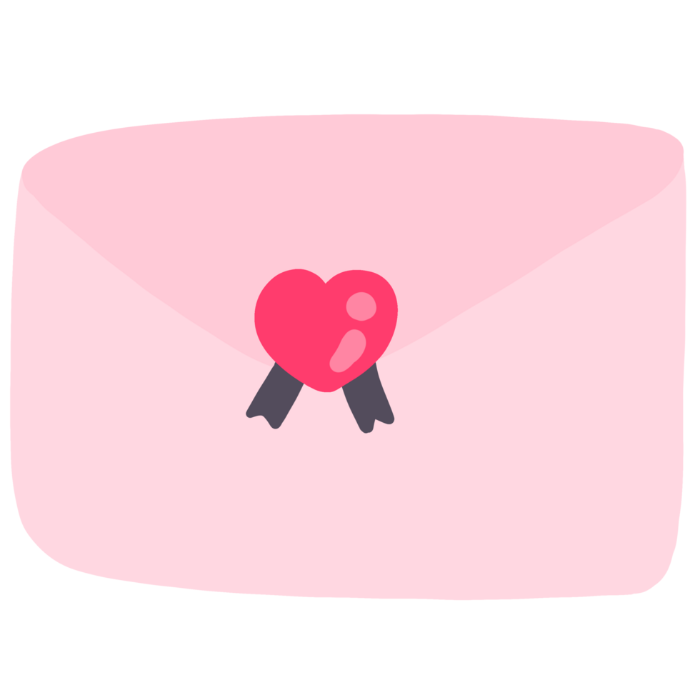 An envelope with a heart-shaped address png