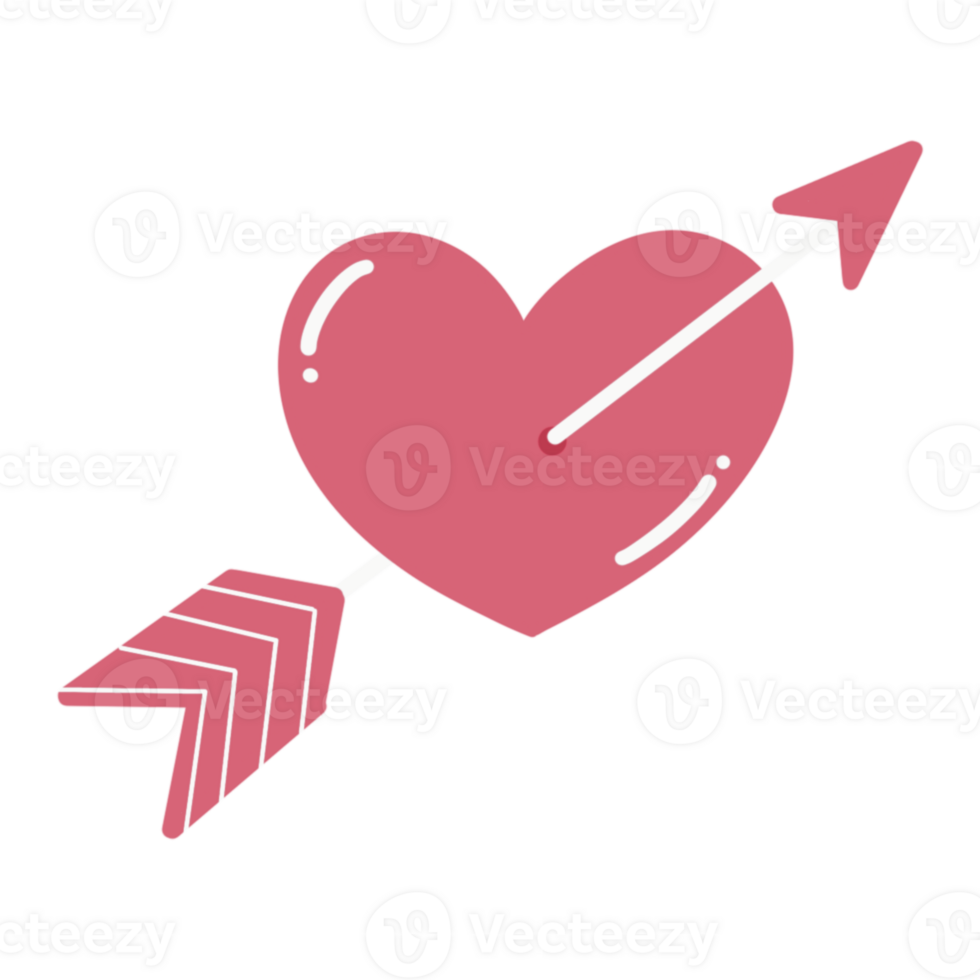 Heart with arrow icon for valentine day png