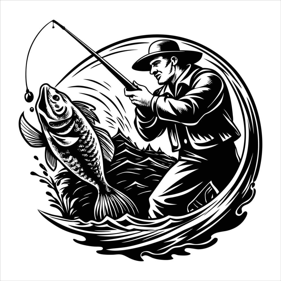 Fishing Reel Action vector