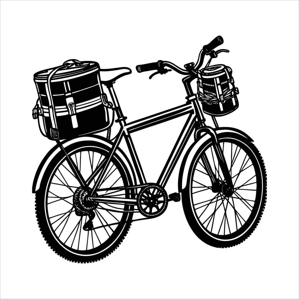 Monochrome silhouette with classic bicycle vector