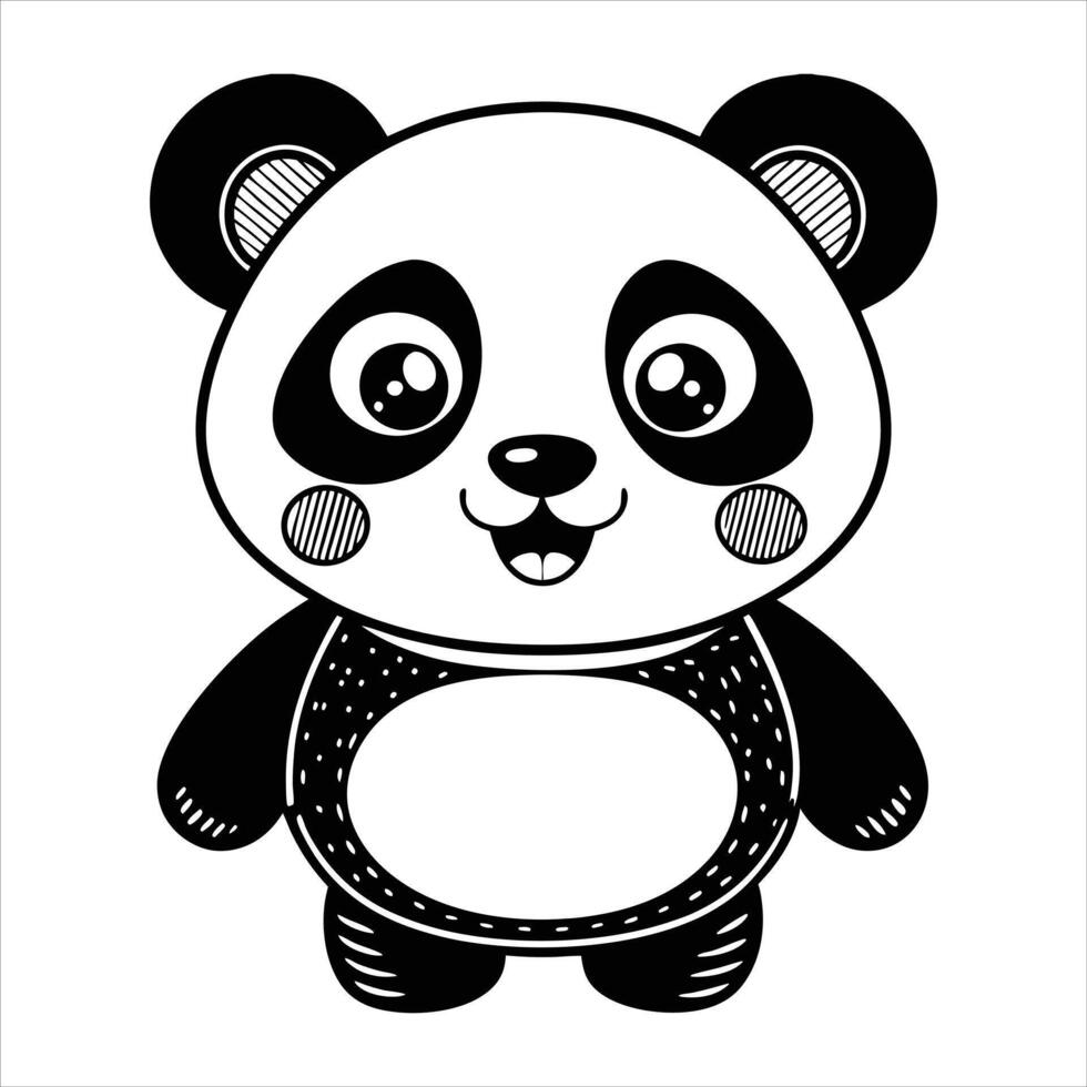 Panda With Blushing Cheeks vector