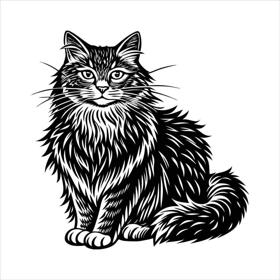 Black Cat Sitting vector