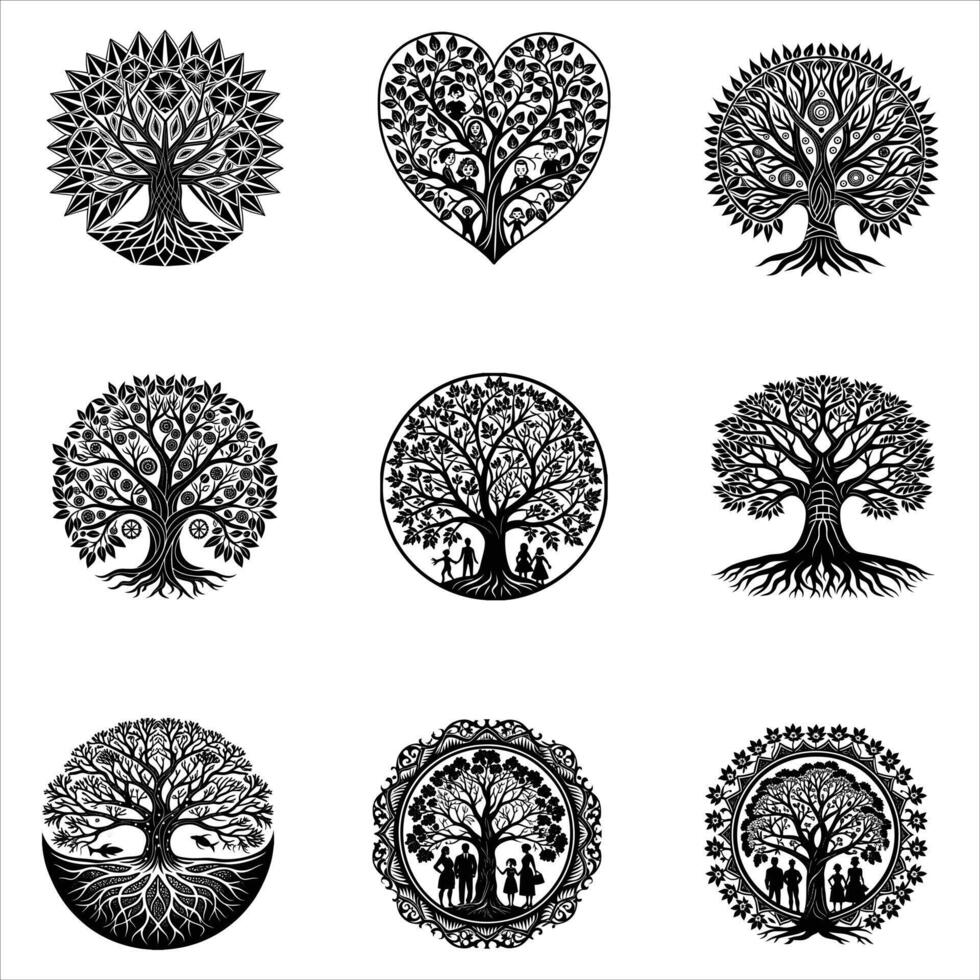 Hand Drawn vintage tree vector