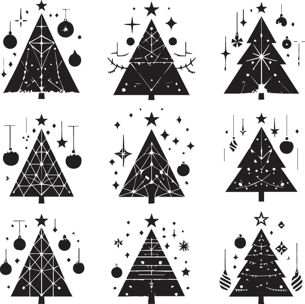 Collections of Christmas trees with modern vector