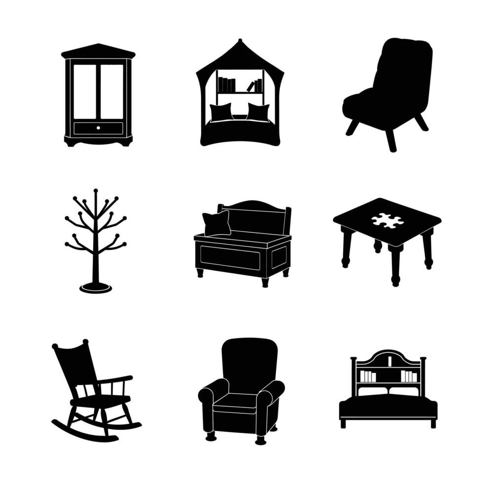 Furniture silhouette art vector