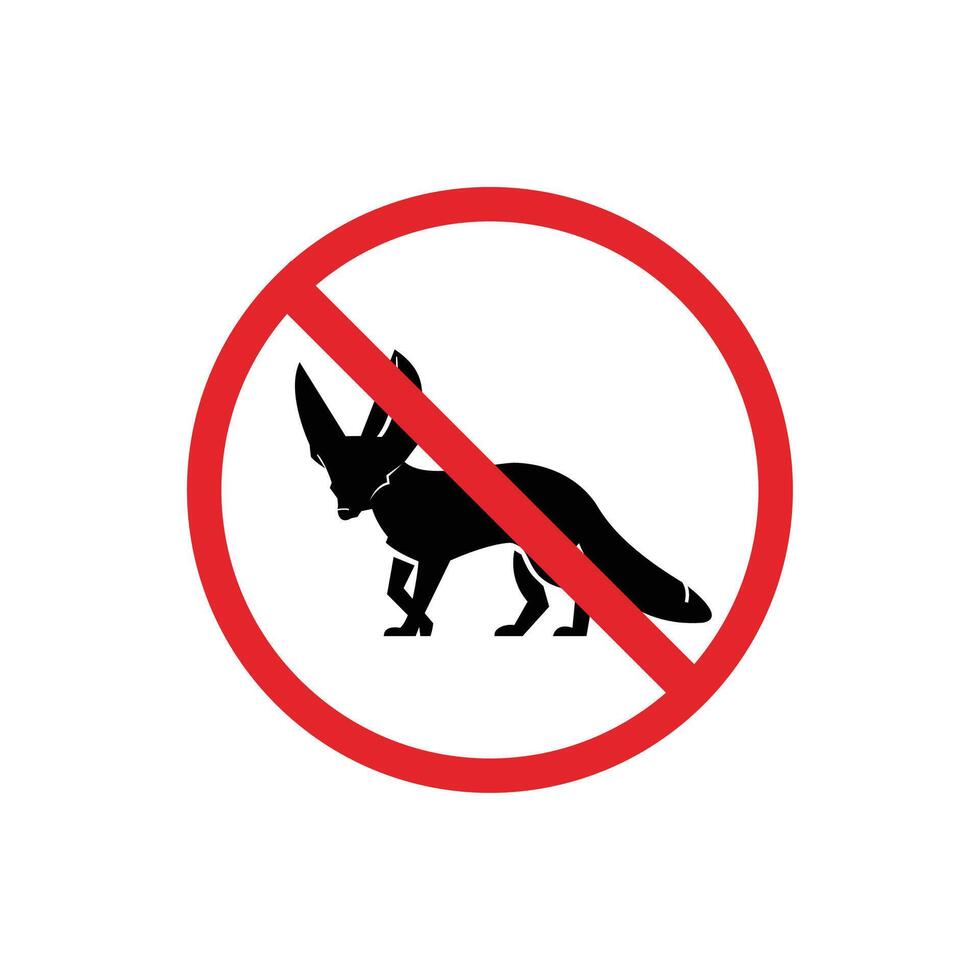 prohibited and dangerous signs. fennec danger. it is forbidden to bring fennec vector