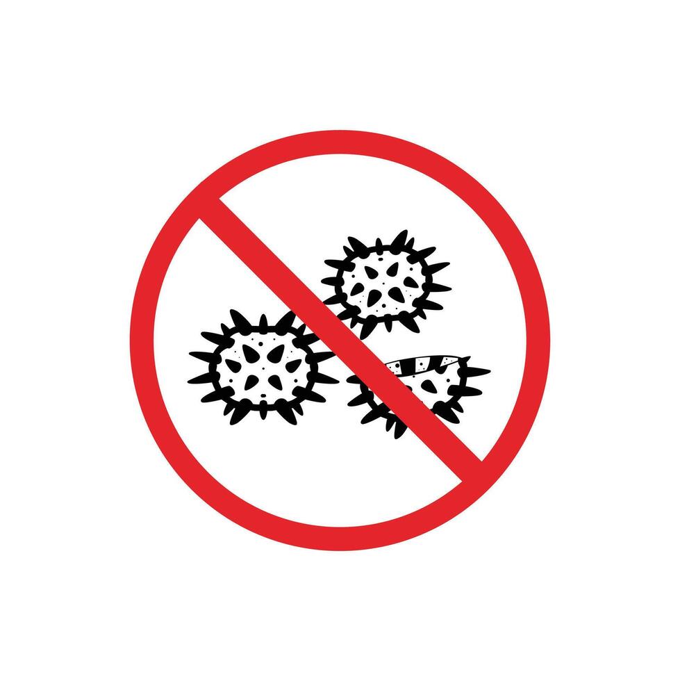 prohibited and dangerous signs. sea urchins danger. it is forbidden to bring sea urchins vector