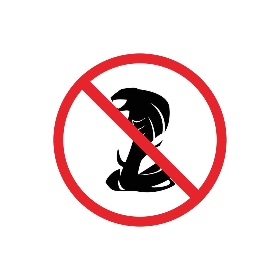 prohibited and dangerous signs. cobra danger. it is forbidden to bring cobra vector