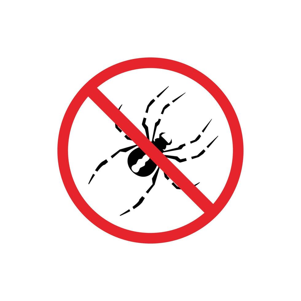 prohibited and dangerous signs. spider danger. it is forbidden to bring spider vector