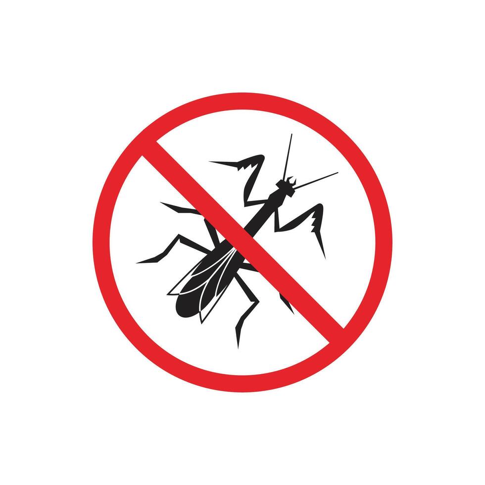 prohibited and dangerous signs. mantis danger. it is forbidden to bring mantis vector