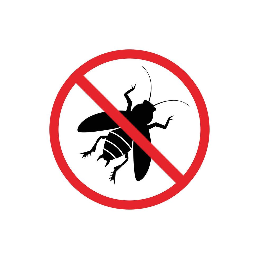 prohibited and dangerous signs. cockroach danger. it is forbidden to bring cockroach vector