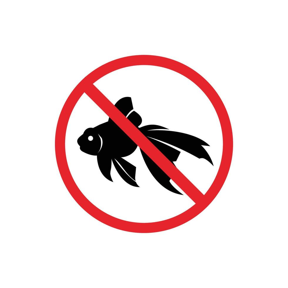 prohibited and dangerous signs. gold fish danger. it is forbidden to bring gold fish vector