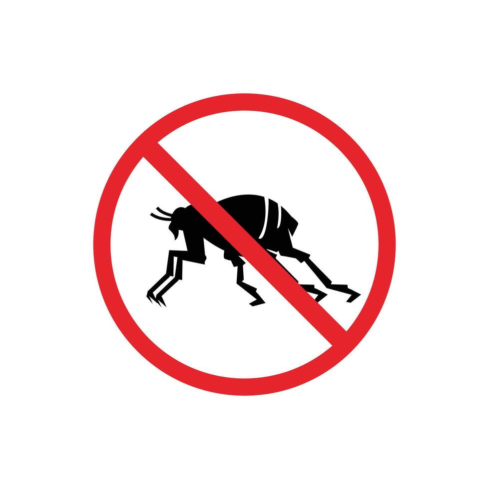 prohibited and dangerous signs. flea danger. it is forbidden to bring flea vector