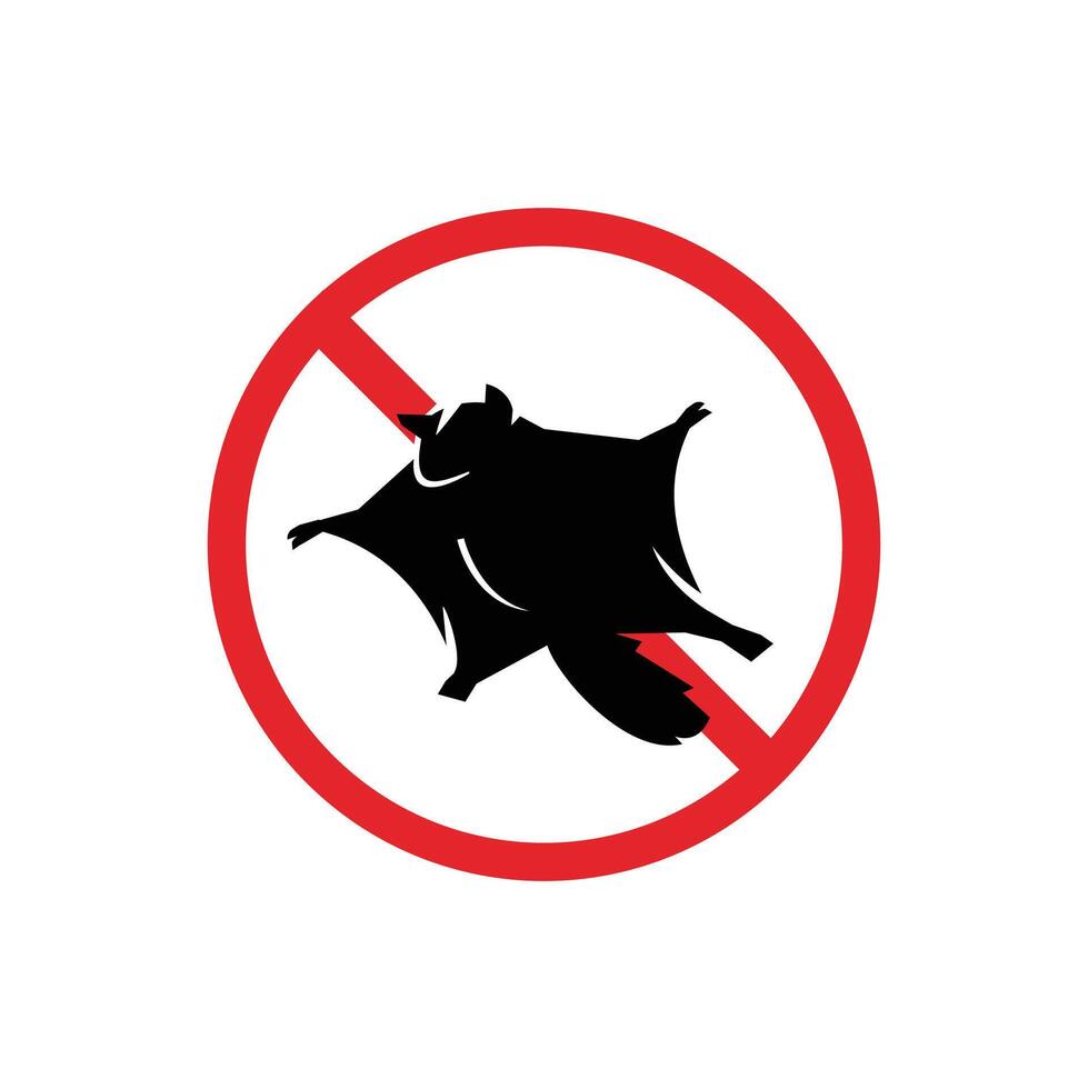 prohibited and dangerous signs. sugar glider danger. it is forbidden to bring sugar glider vector