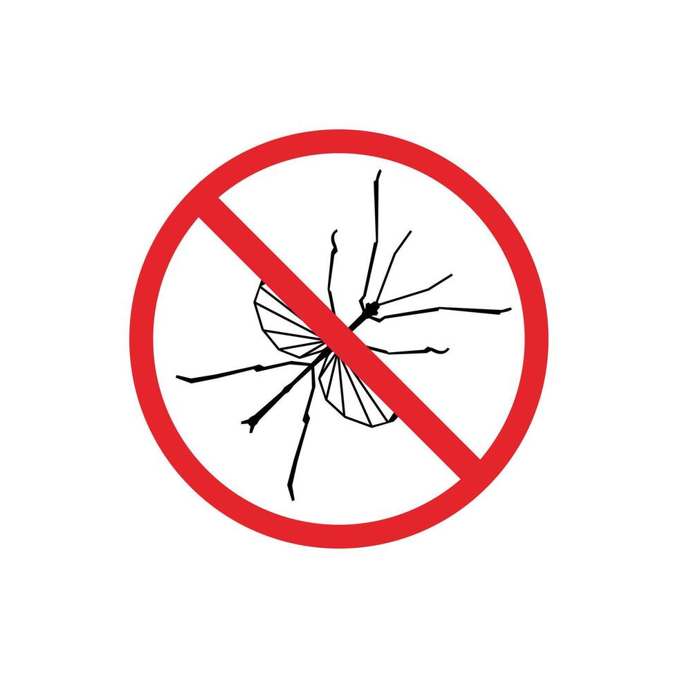 prohibited and dangerous signs. tick insects danger. it is forbidden to bring tick insects vector