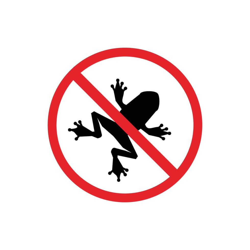 prohibited and dangerous signs. frog danger. it is forbidden to bring frog vector
