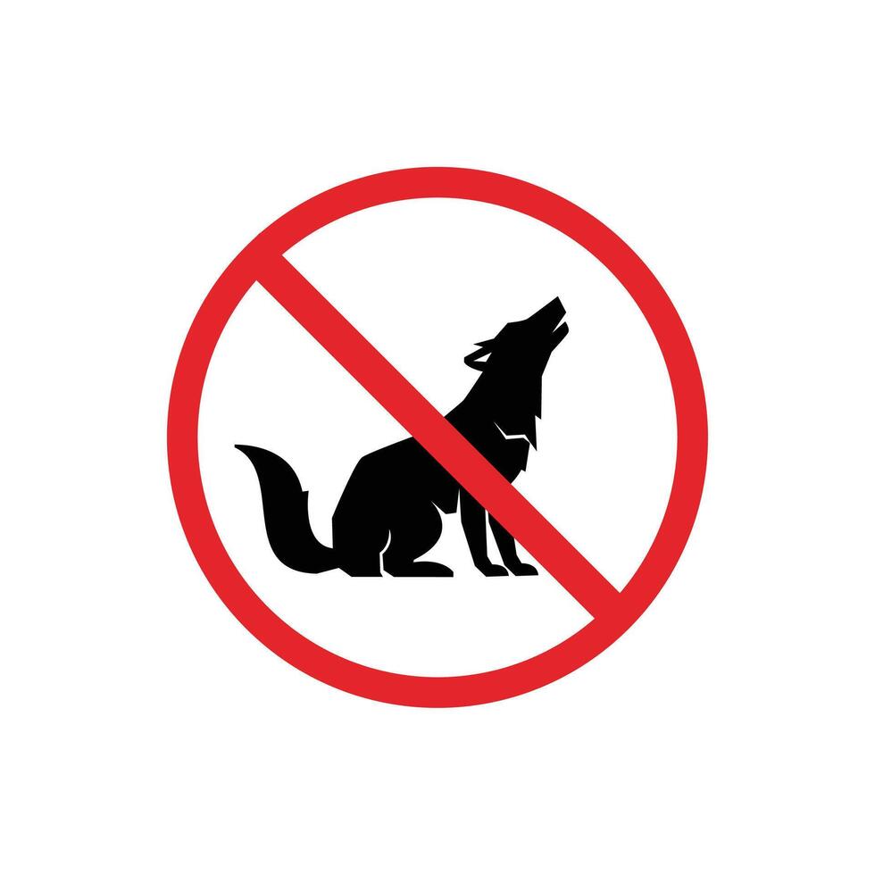 prohibited and dangerous signs. wolf danger. it is forbidden to bring wolf vector