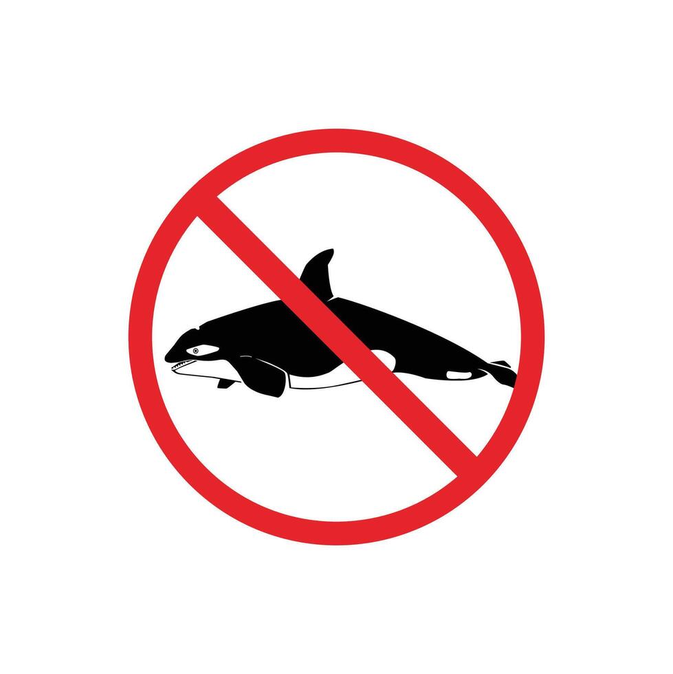 prohibited and dangerous signs. orcas danger. it is forbidden to bring orcas vector