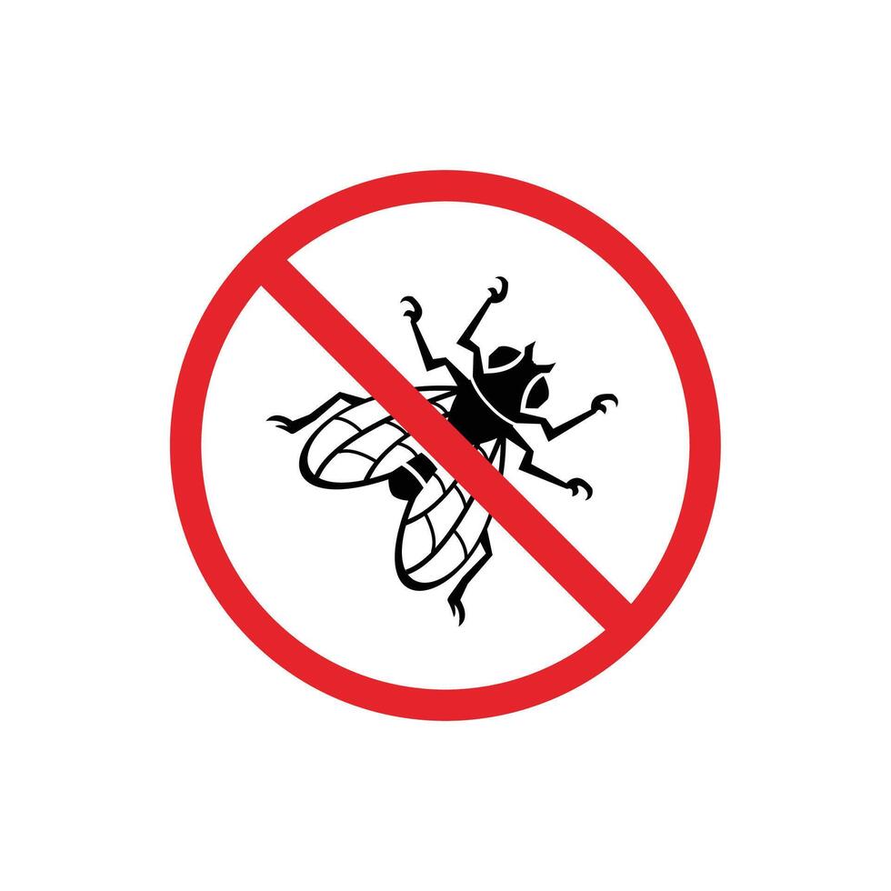 prohibited and dangerous signs. fly insect danger. it is forbidden to bring fly insect vector