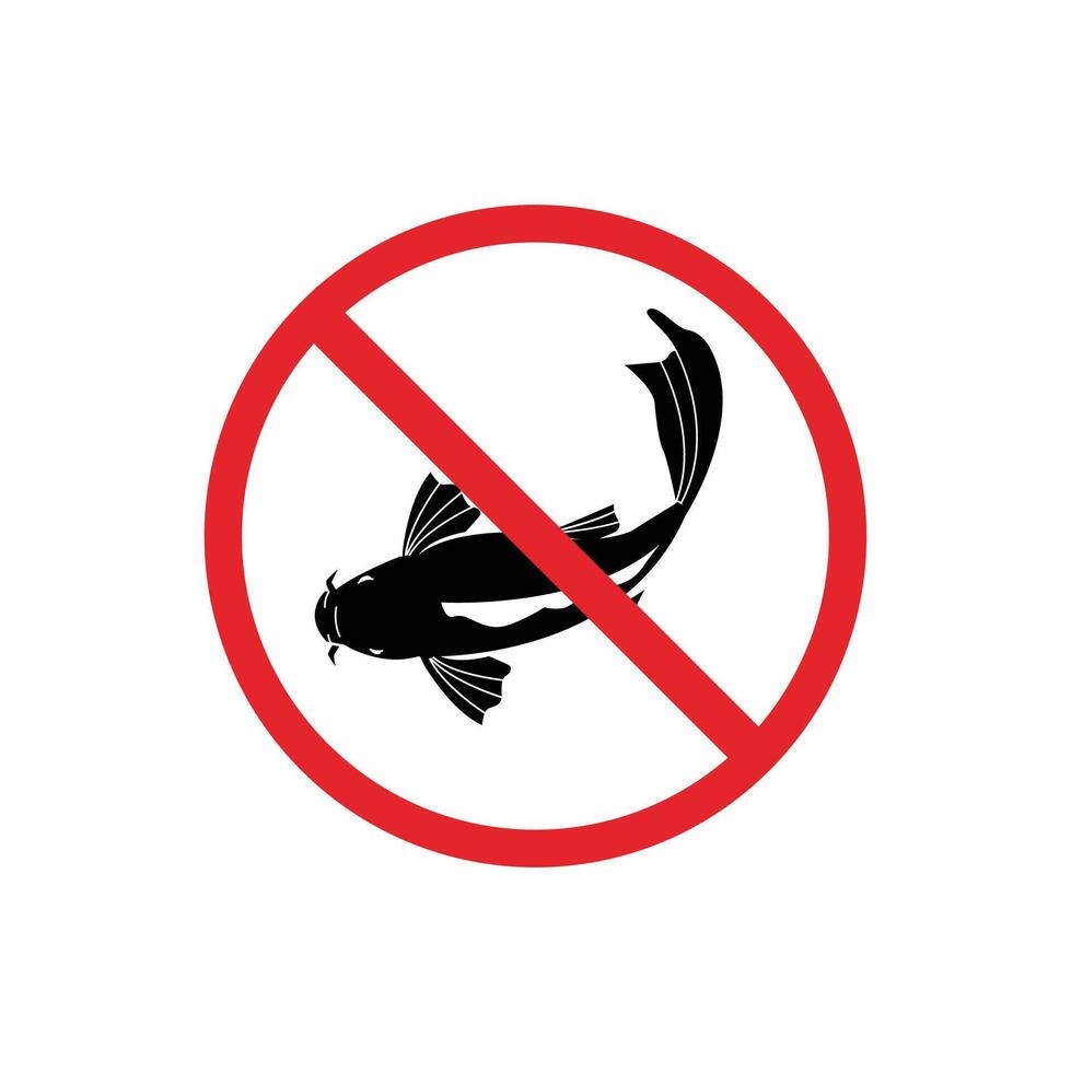 prohibited and dangerous signs. koi fish danger. it is forbidden to bring koi fish vector