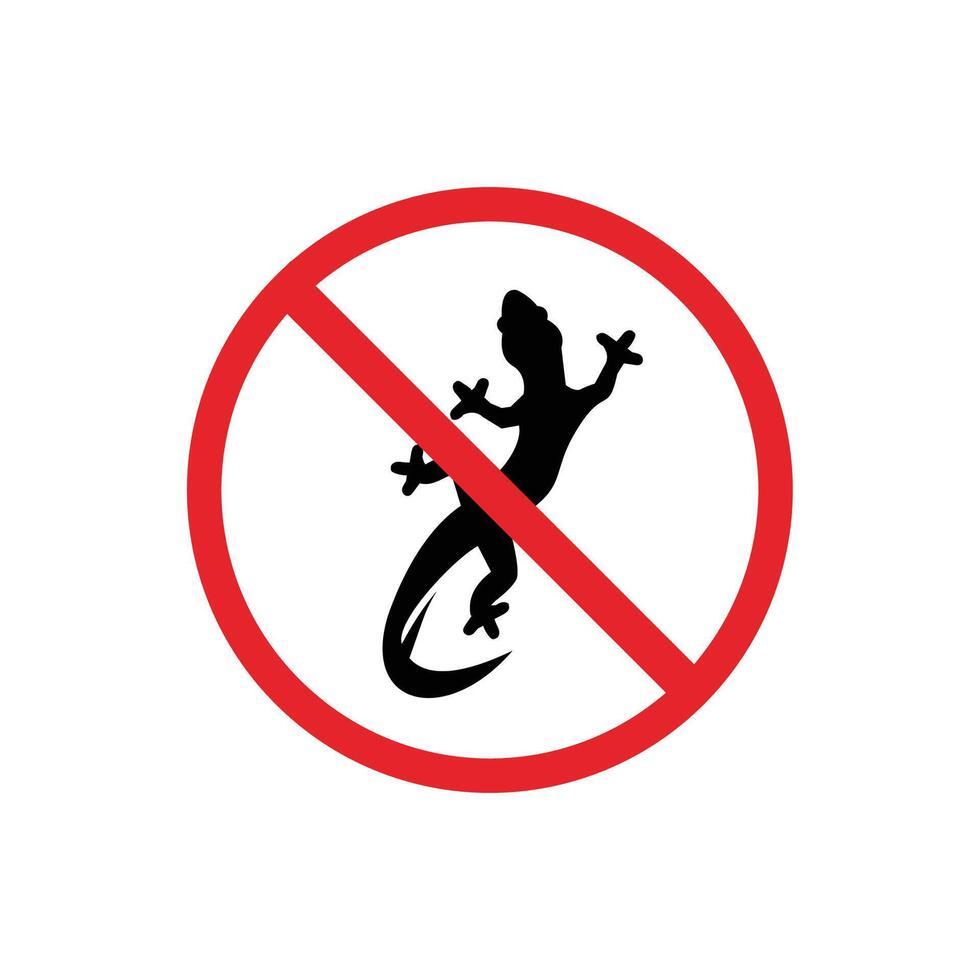 prohibited and dangerous signs. gecko danger. it is forbidden to bring gecko vector