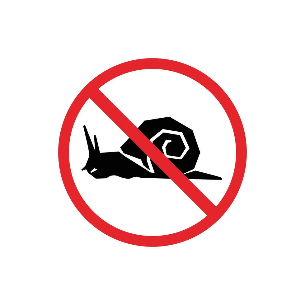 prohibited and dangerous signs. snail danger. it is forbidden to bring snail vector
