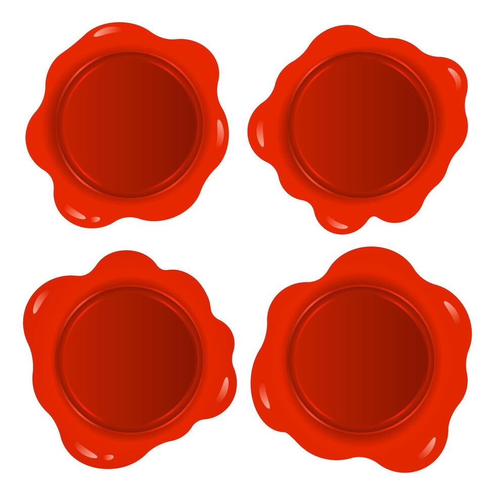 Official Agreement Wax Stamp. Shiny Red Wax Stamp Element. vector