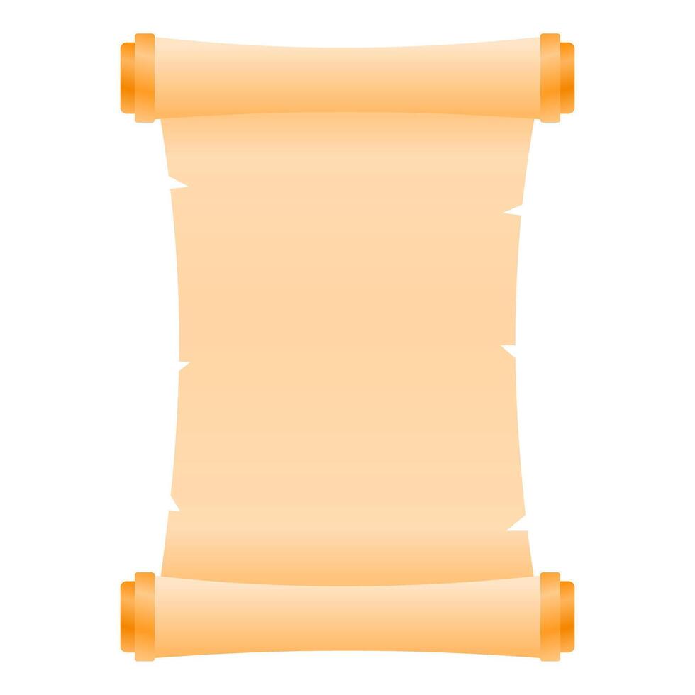 Ancient Paper Scroll Message. Broken Paper Scroll Element. Medieval Paper Scroll. vector