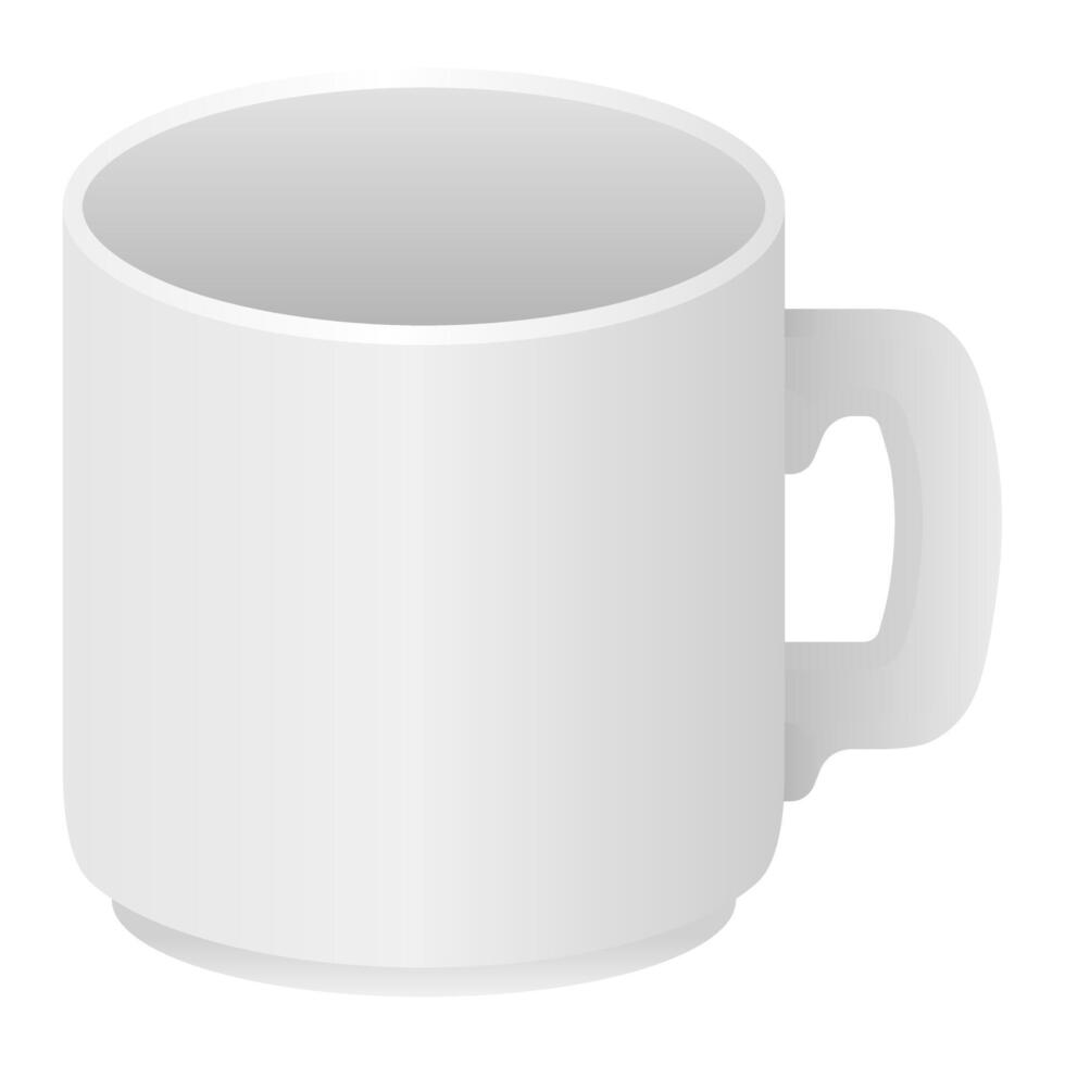Empty Clean White Cup. White Cup Element in White Background. White Cup Drinking Equipment. vector