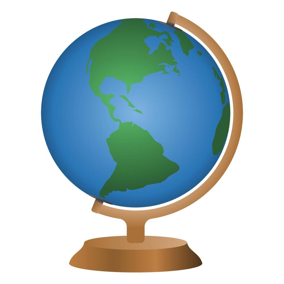 Globe Planet Earth School Equipment. Learning Globe Elements. World Globe icon. vector