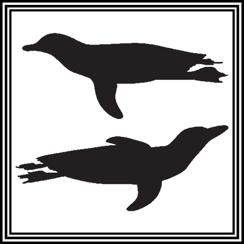 Penguin silhouette set wildlife animal illustration vector