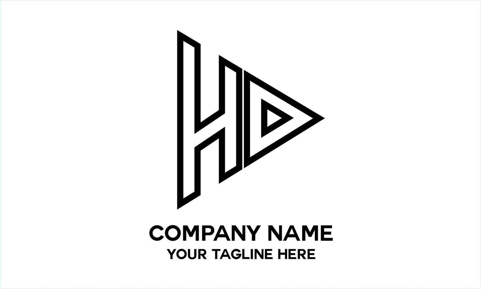 HA logo in triangle outline shape vector