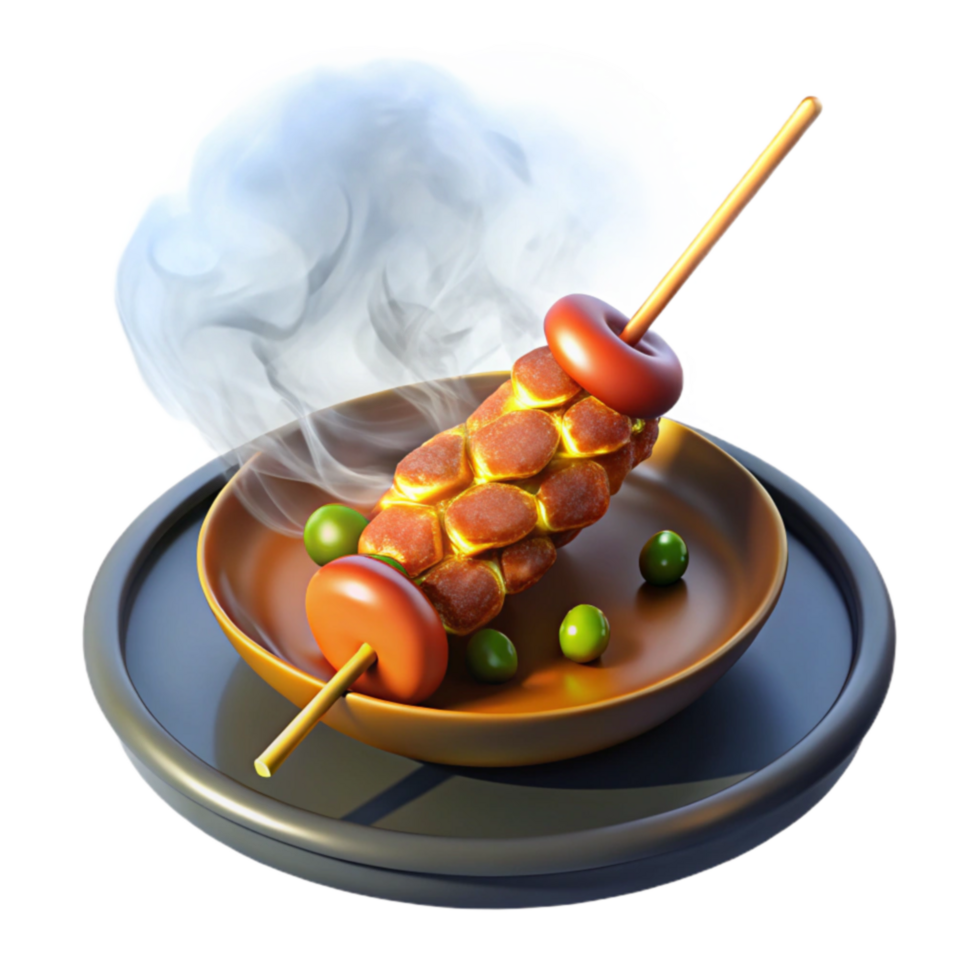 Steaming Savory Skewer with Peas png