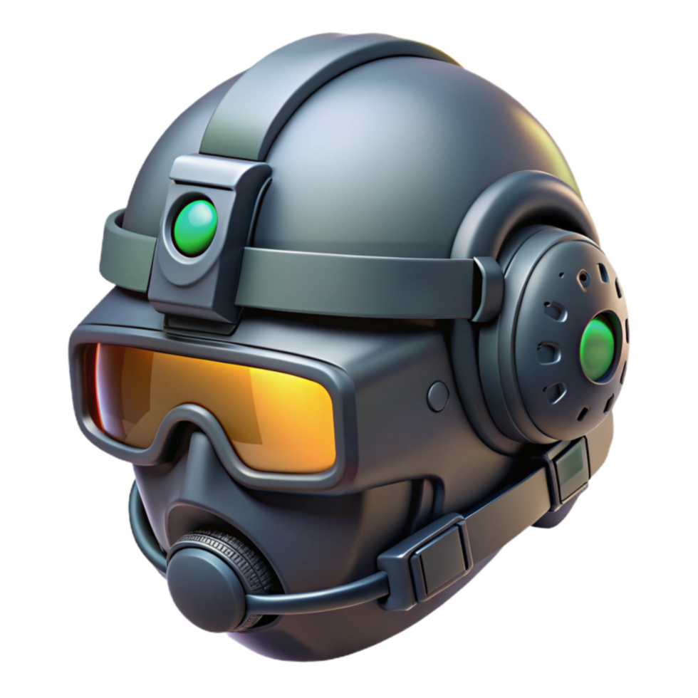 Futuristic Combat Helmet Advanced Tactical Gear png