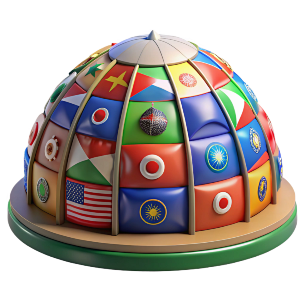 Global Unity A 3D Model of International Flags png
