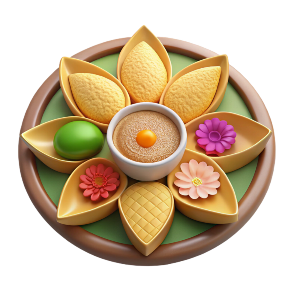 Circular Food Tray with Assorted Treats png