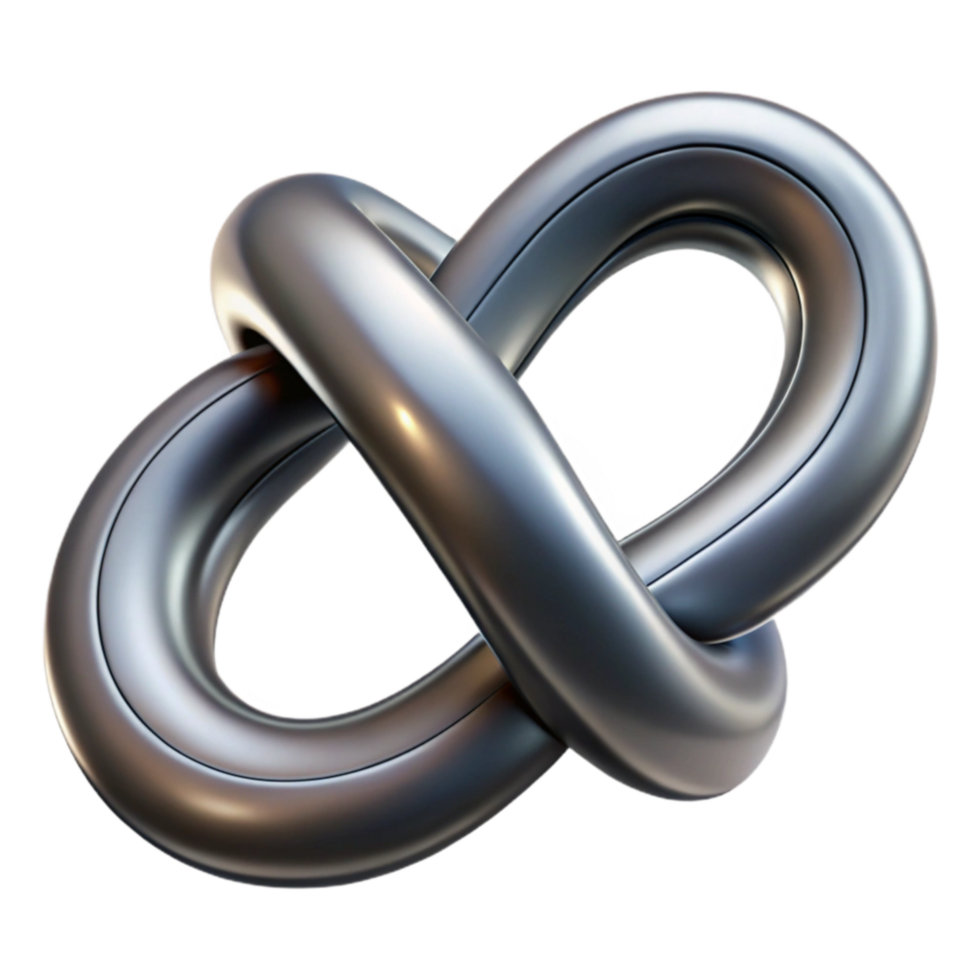 Interlocking Metal Forms Abstract 3D Render png