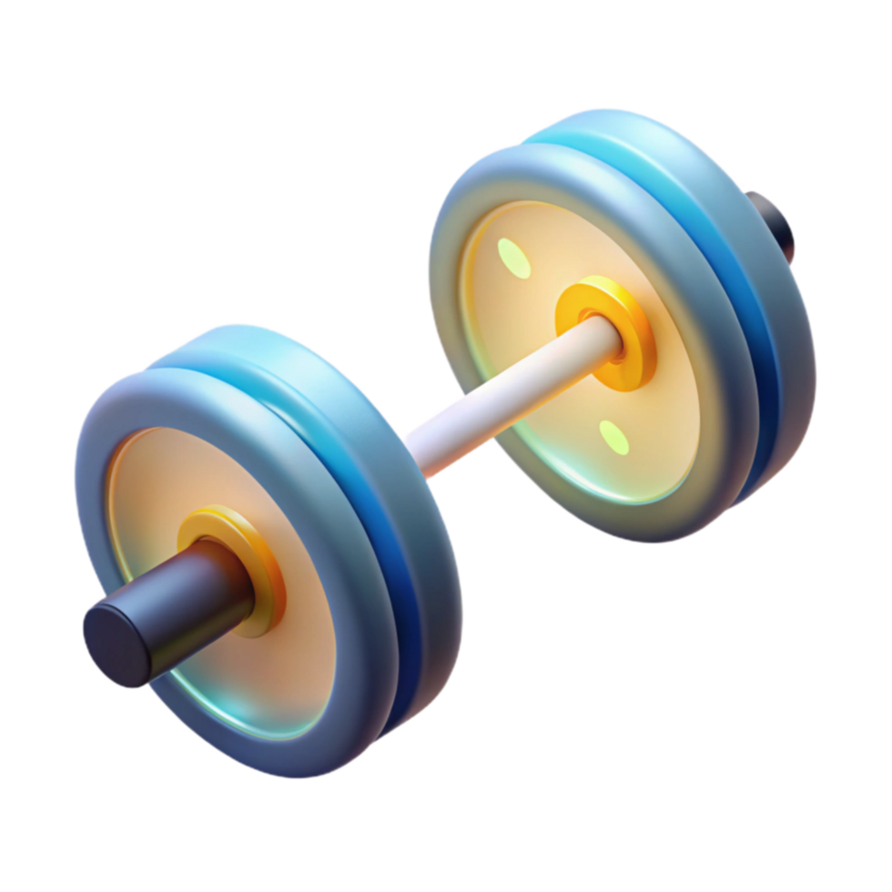 3D Render of Dumbbell Fitness, Strength Training, Exercise Equipment png
