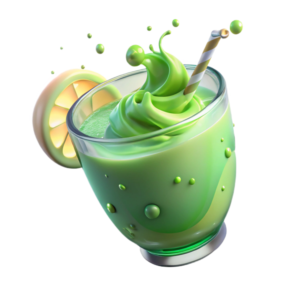 Refreshing Green Smoothie with Lime png