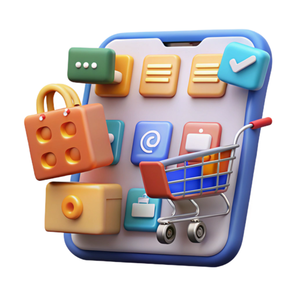 Mobile Shopping App Secure Online Transactions png