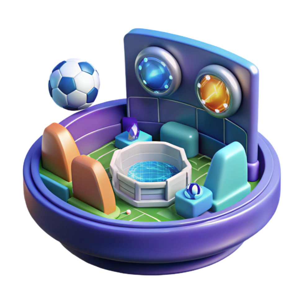 3D Soccer Game Arena Interactive Sports Simulation png