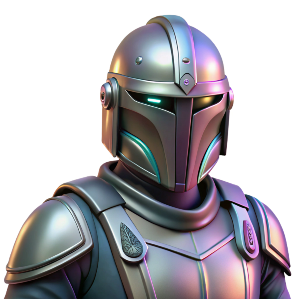 Futuristic Armored Warrior 3D Render of Sci-Fi Combat Gear png